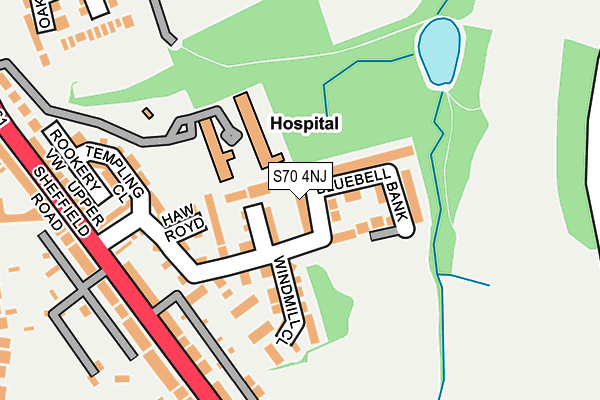S70 4NJ map - OS OpenMap – Local (Ordnance Survey)
