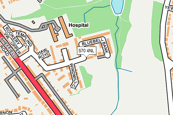S70 4NL map - OS OpenMap – Local (Ordnance Survey)