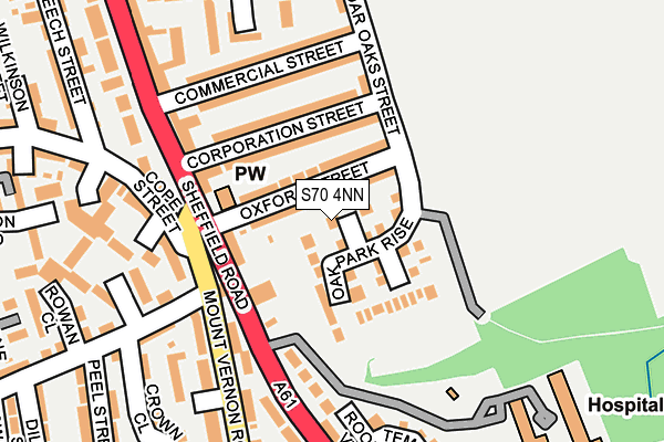 S70 4NN map - OS OpenMap – Local (Ordnance Survey)