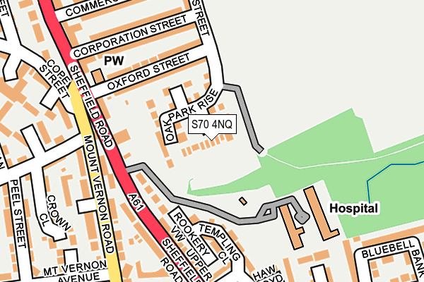 S70 4NQ map - OS OpenMap – Local (Ordnance Survey)