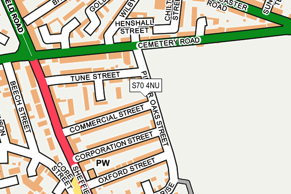 S70 4NU map - OS OpenMap – Local (Ordnance Survey)