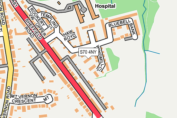 S70 4NY map - OS OpenMap – Local (Ordnance Survey)