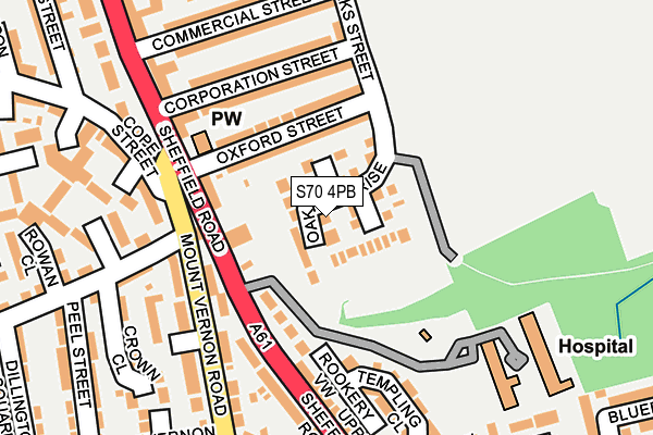 S70 4PB map - OS OpenMap – Local (Ordnance Survey)