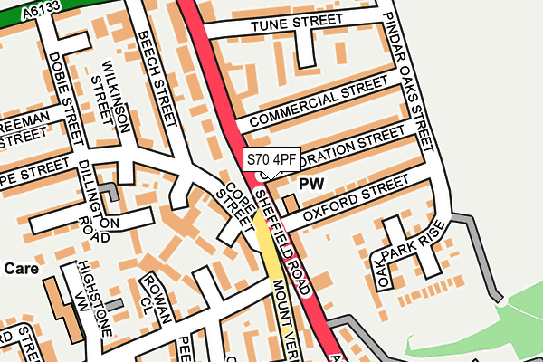 S70 4PF map - OS OpenMap – Local (Ordnance Survey)