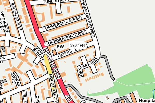 S70 4PH map - OS OpenMap – Local (Ordnance Survey)