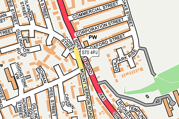 S70 4PJ map - OS OpenMap – Local (Ordnance Survey)