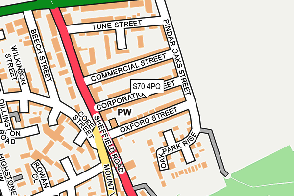 S70 4PQ map - OS OpenMap – Local (Ordnance Survey)