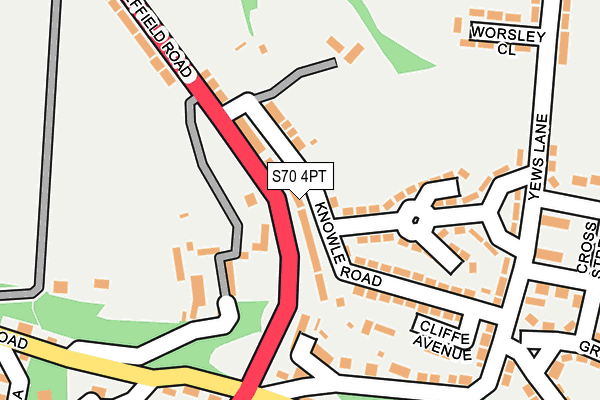 S70 4PT map - OS OpenMap – Local (Ordnance Survey)