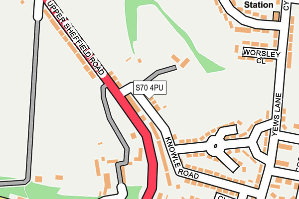 S70 4PU map - OS OpenMap – Local (Ordnance Survey)