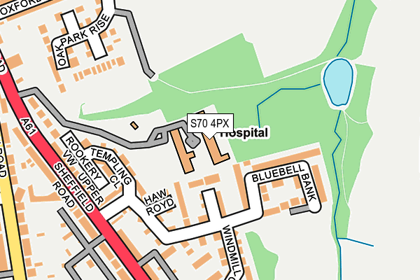 S70 4PX map - OS OpenMap – Local (Ordnance Survey)