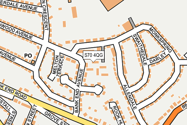 S70 4QG map - OS OpenMap – Local (Ordnance Survey)