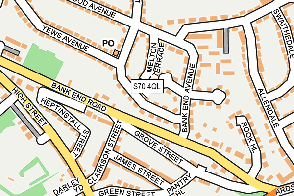 S70 4QL map - OS OpenMap – Local (Ordnance Survey)