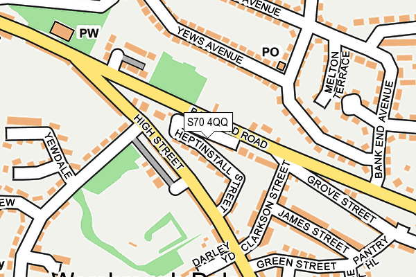 S70 4QQ map - OS OpenMap – Local (Ordnance Survey)