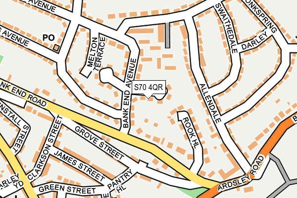 S70 4QR map - OS OpenMap – Local (Ordnance Survey)