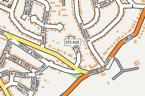S70 4QS map - OS OpenMap – Local (Ordnance Survey)