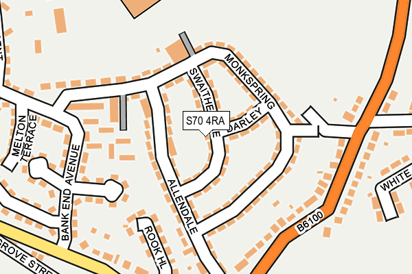 S70 4RA map - OS OpenMap – Local (Ordnance Survey)