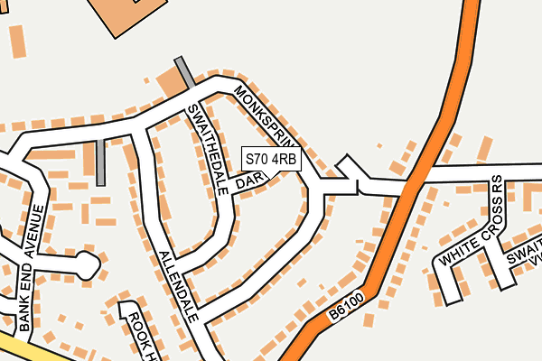 S70 4RB map - OS OpenMap – Local (Ordnance Survey)