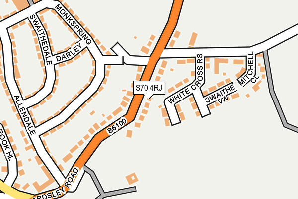 S70 4RJ map - OS OpenMap – Local (Ordnance Survey)