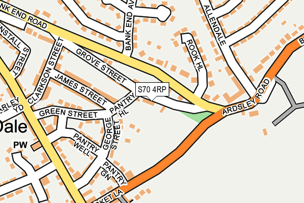 S70 4RP map - OS OpenMap – Local (Ordnance Survey)