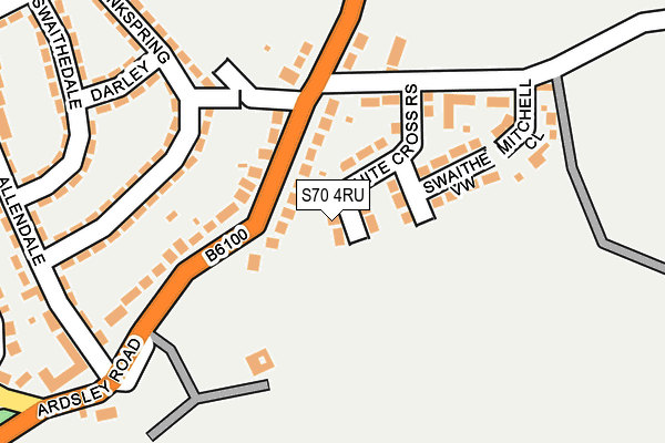 S70 4RU map - OS OpenMap – Local (Ordnance Survey)