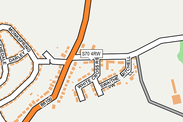 S70 4RW map - OS OpenMap – Local (Ordnance Survey)