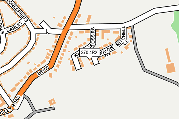 S70 4RX map - OS OpenMap – Local (Ordnance Survey)