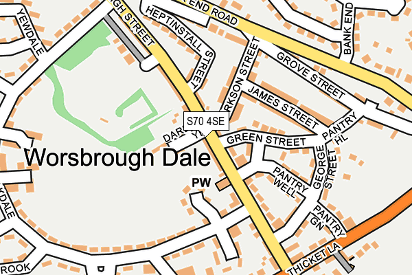 S70 4SE map - OS OpenMap – Local (Ordnance Survey)