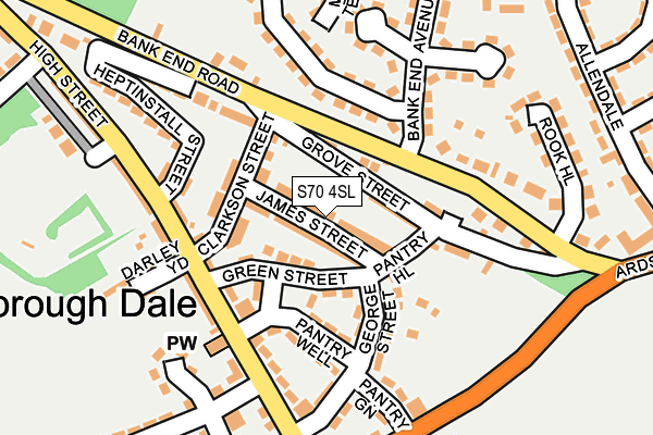 S70 4SL map - OS OpenMap – Local (Ordnance Survey)