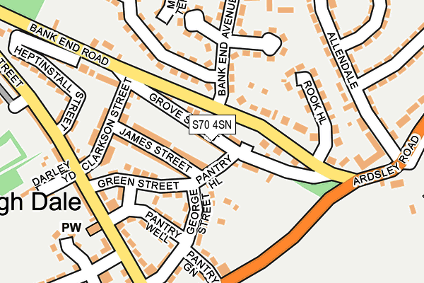 S70 4SN map - OS OpenMap – Local (Ordnance Survey)