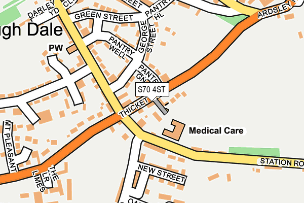 S70 4ST map - OS OpenMap – Local (Ordnance Survey)