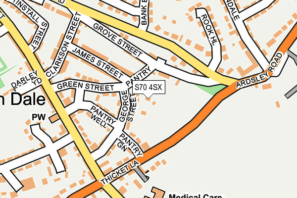 S70 4SX map - OS OpenMap – Local (Ordnance Survey)