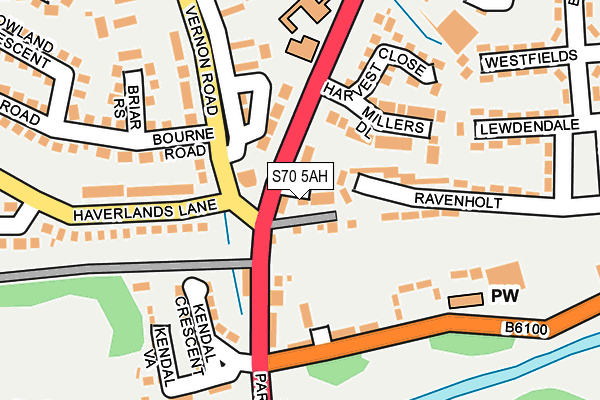 S70 5AH map - OS OpenMap – Local (Ordnance Survey)