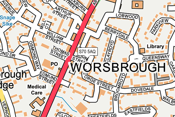 S70 5AQ map - OS OpenMap – Local (Ordnance Survey)