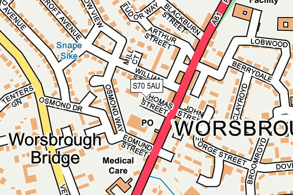 S70 5AU map - OS OpenMap – Local (Ordnance Survey)