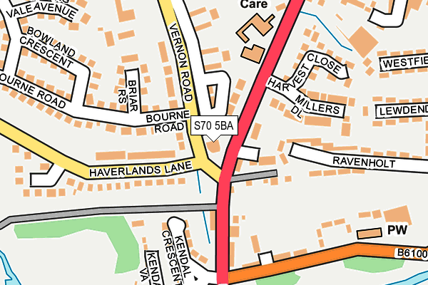 S70 5BA map - OS OpenMap – Local (Ordnance Survey)