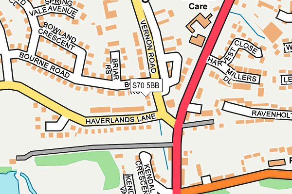 S70 5BB map - OS OpenMap – Local (Ordnance Survey)
