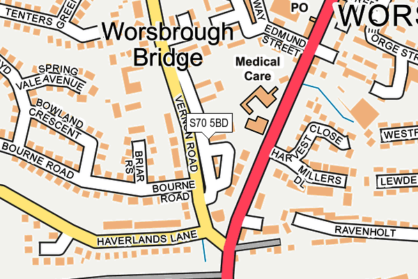 S70 5BD map - OS OpenMap – Local (Ordnance Survey)