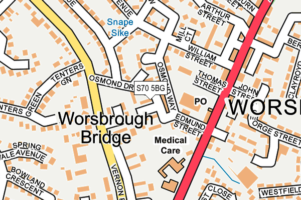 S70 5BG map - OS OpenMap – Local (Ordnance Survey)