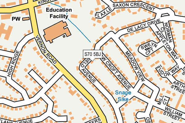 S70 5BJ map - OS OpenMap – Local (Ordnance Survey)