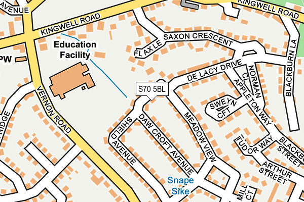 S70 5BL map - OS OpenMap – Local (Ordnance Survey)