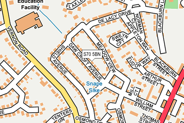 S70 5BN map - OS OpenMap – Local (Ordnance Survey)