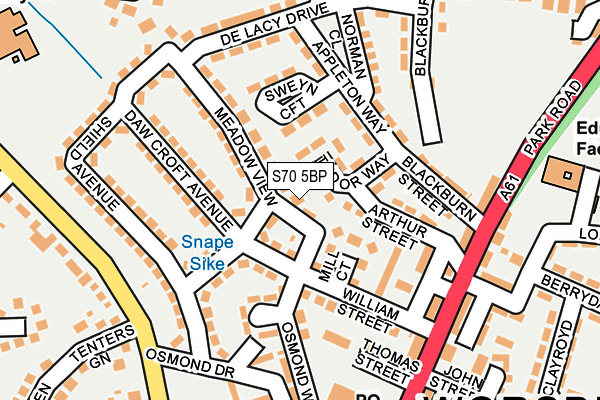 S70 5BP map - OS OpenMap – Local (Ordnance Survey)