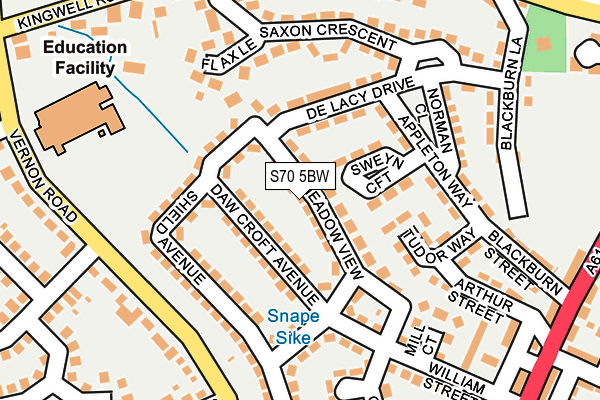 S70 5BW map - OS OpenMap – Local (Ordnance Survey)