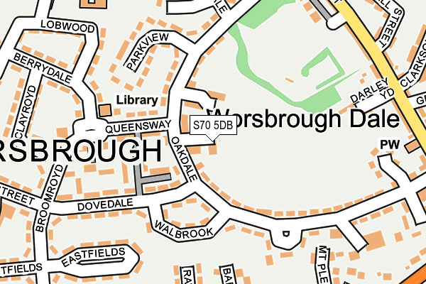 S70 5DB map - OS OpenMap – Local (Ordnance Survey)