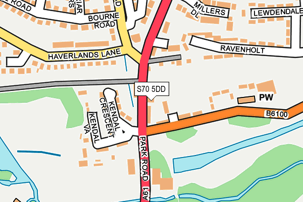 S70 5DD map - OS OpenMap – Local (Ordnance Survey)