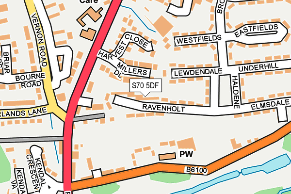 S70 5DF map - OS OpenMap – Local (Ordnance Survey)