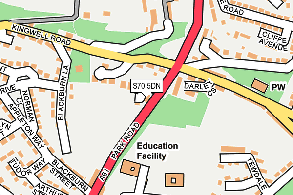 S70 5DN map - OS OpenMap – Local (Ordnance Survey)