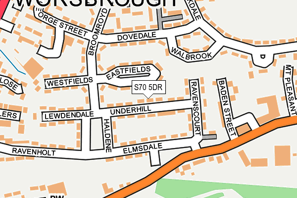 S70 5DR map - OS OpenMap – Local (Ordnance Survey)