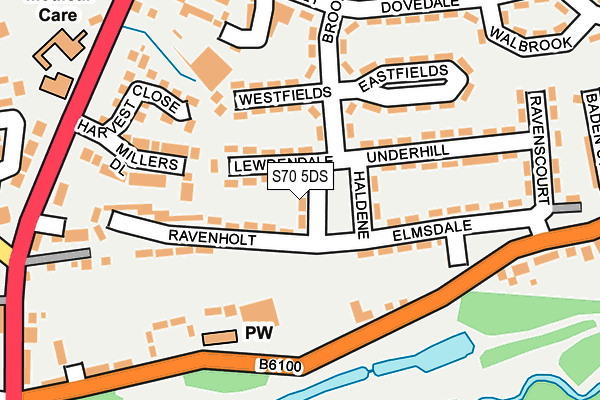 S70 5DS map - OS OpenMap – Local (Ordnance Survey)