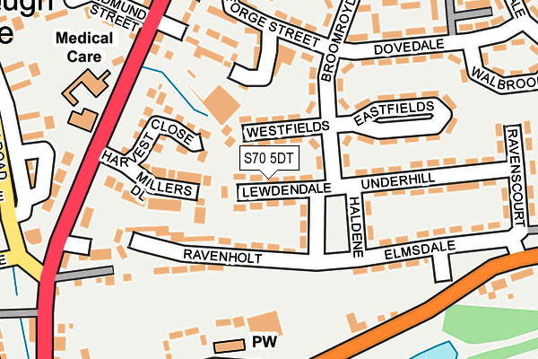 S70 5DT map - OS OpenMap – Local (Ordnance Survey)